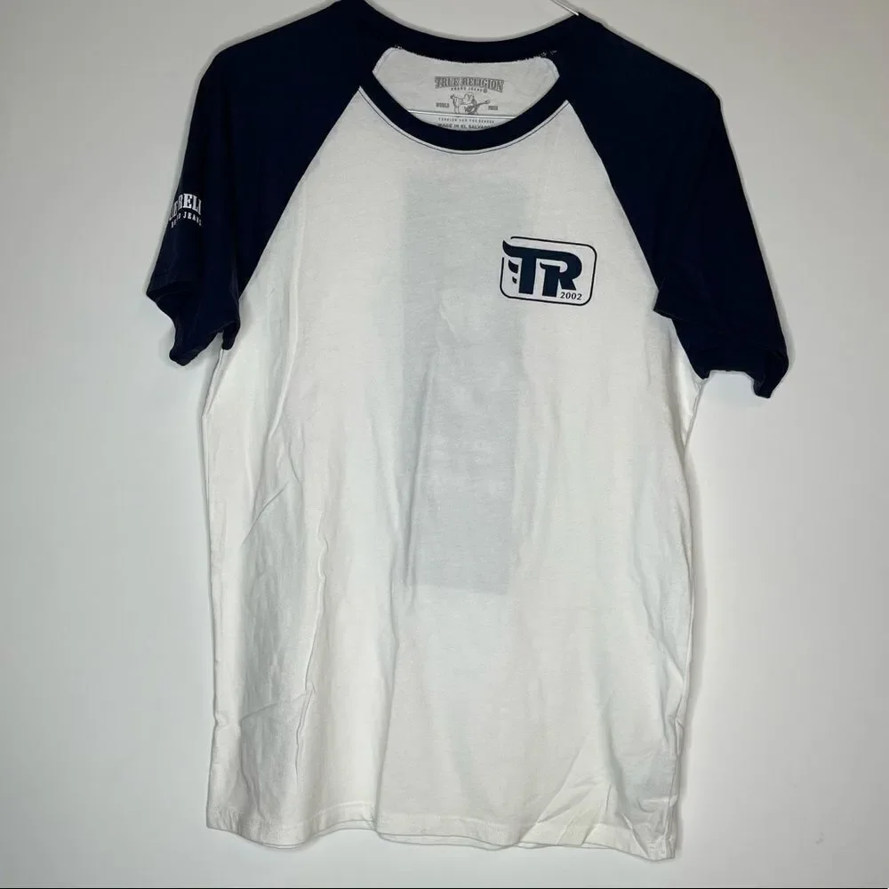 True Religion PATCH BLOCK SS RAGLAN TEE in‎ Size Small